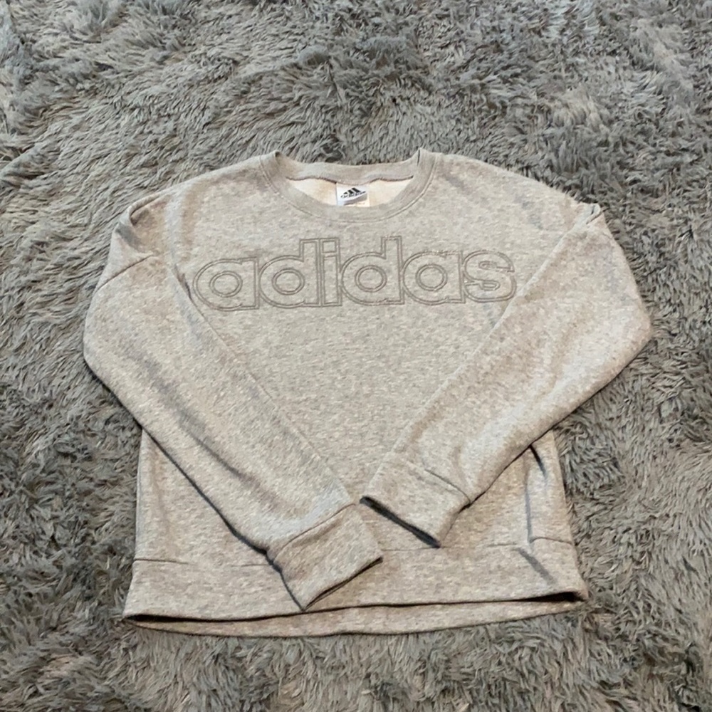 Grey Adidas sweatshirt size 14 girls .